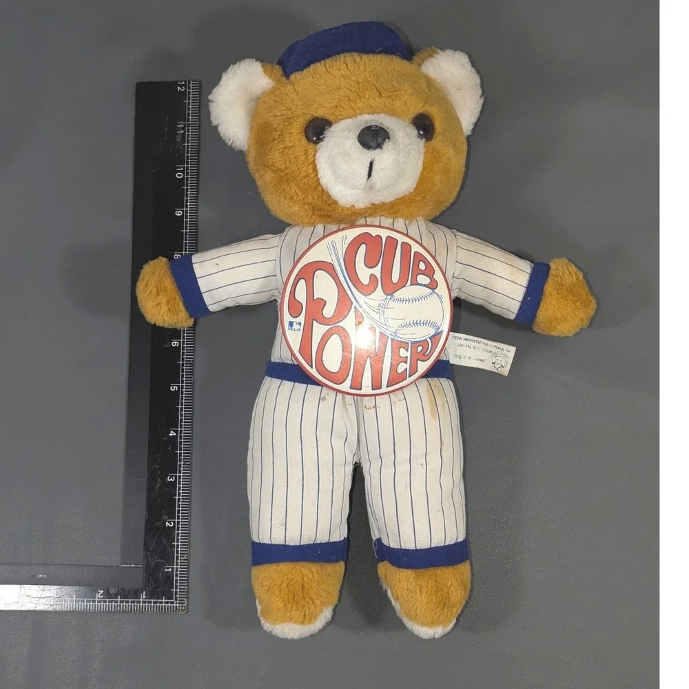 Vintage Steven Smith Chicago Cubs Cub Power Plush Bear MLB Baseball Pinstripe